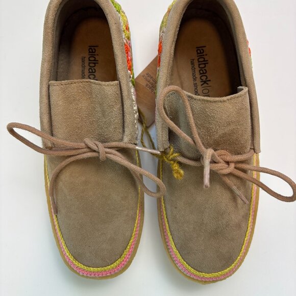 Laidback London Komo Crochet Moccasin Gum Sole Boho EU 38 Artsy Boho Anthro - Picture 4 of 8